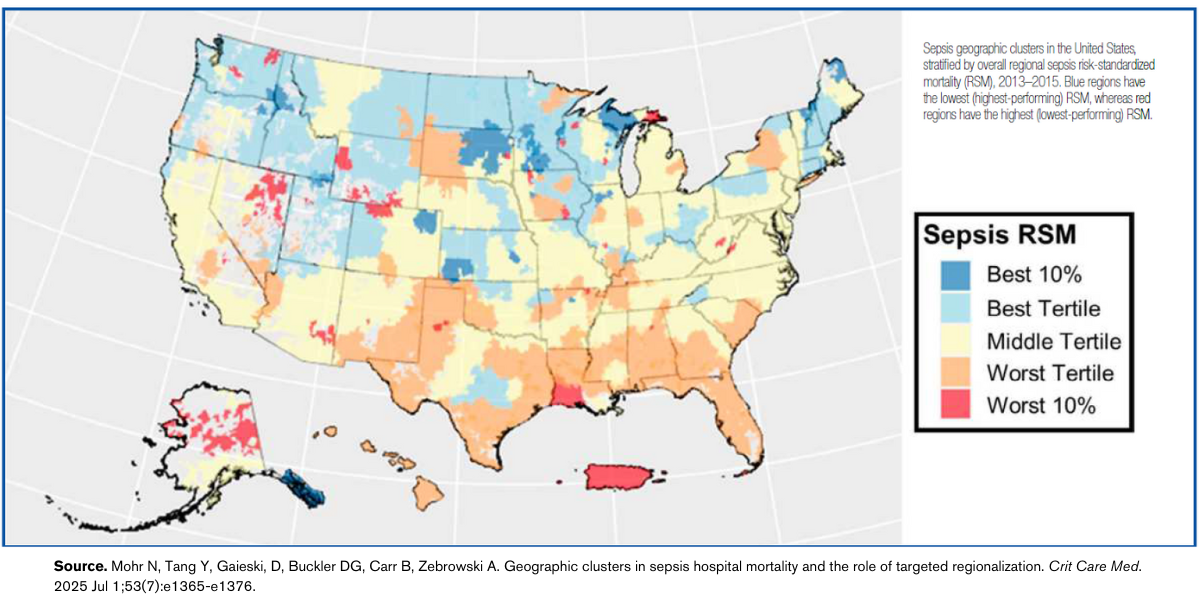 Sepsis geographic clusters in the United States